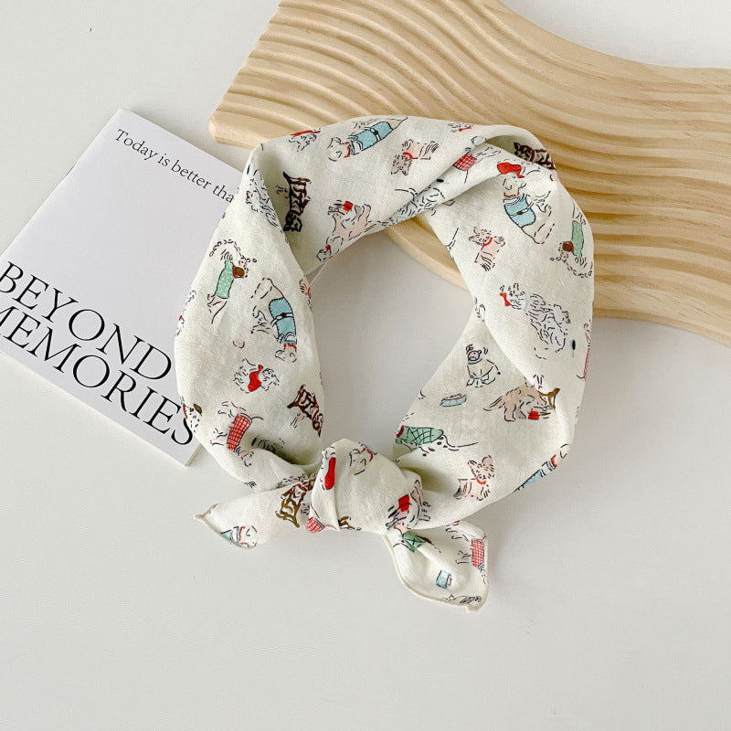 Casual sjaal met kattenprint