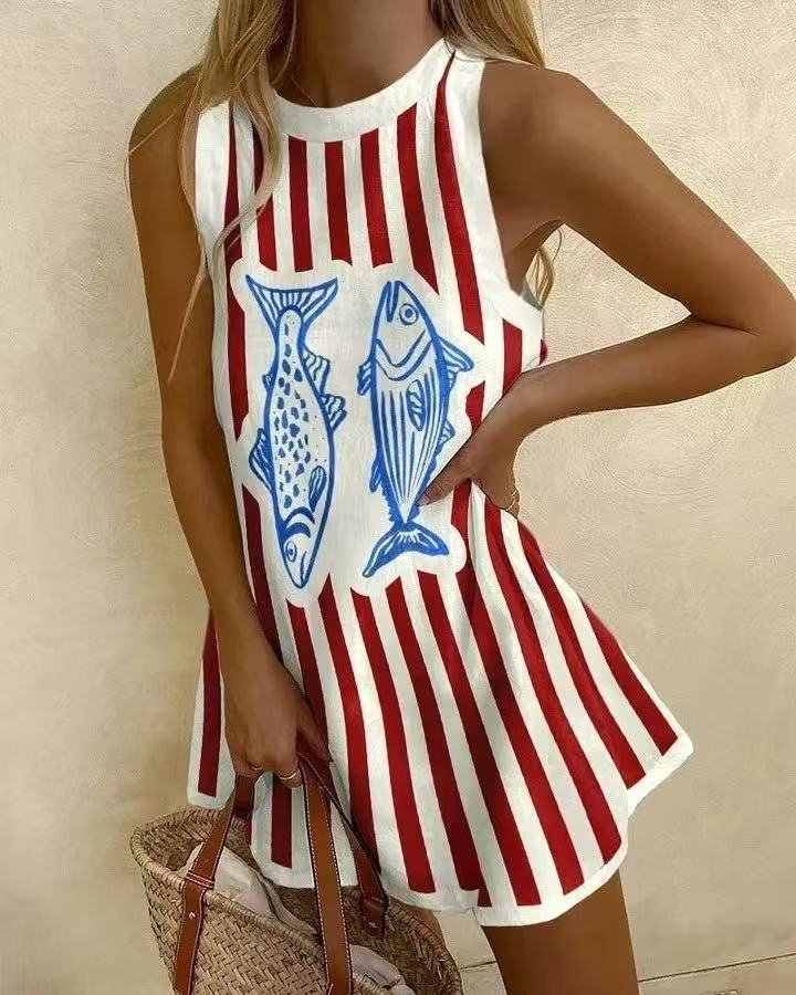 Delara | Elegante mini-jurk met visnetprint