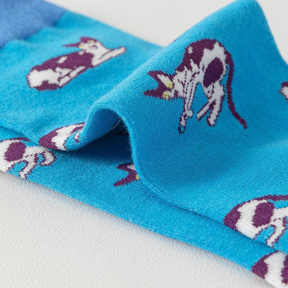 Vintage Sokken Met Kattenprint