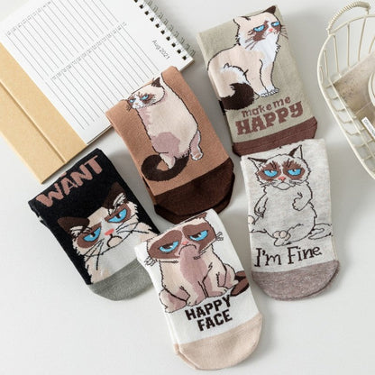 Sokken met creatieve kattenprint