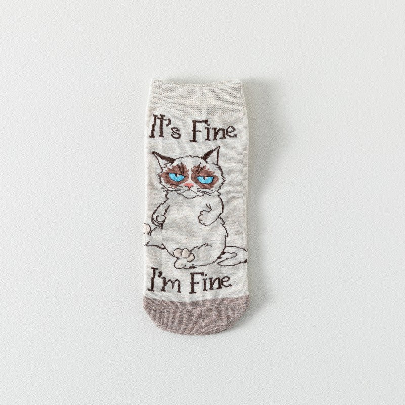 Sokken met creatieve kattenprint