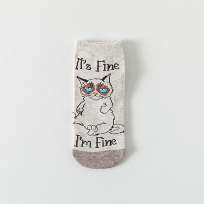 Sokken met creatieve kattenprint