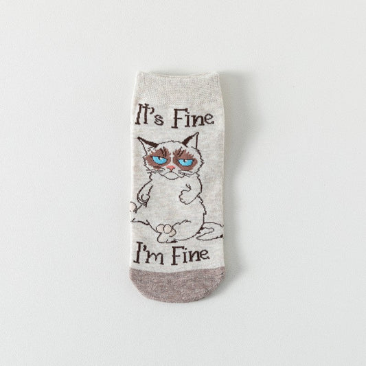 Sokken met creatieve kattenprint