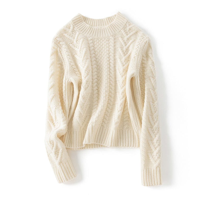 Vivienne comfortabele kabeltrui met ronde hals