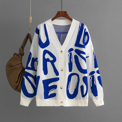 Kesha | Gebreid vest met jacquard letters