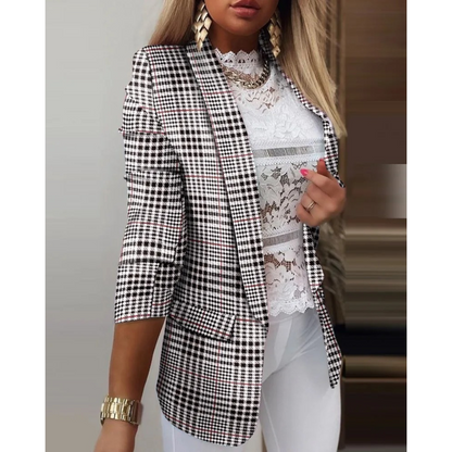 ELIANA | Elegante blazer met geprinte sjaalkraag