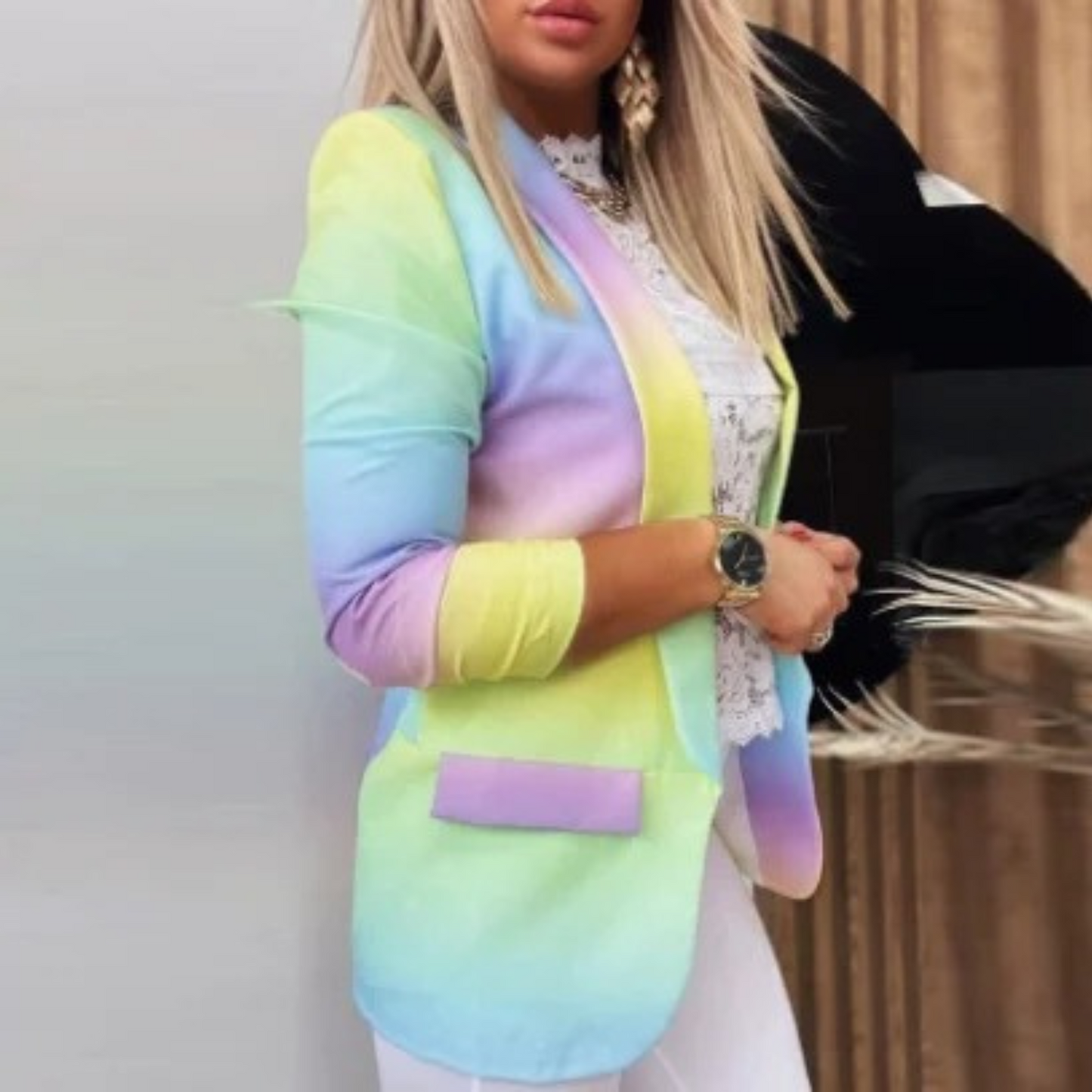 ELIANA | Elegante blazer met geprinte sjaalkraag