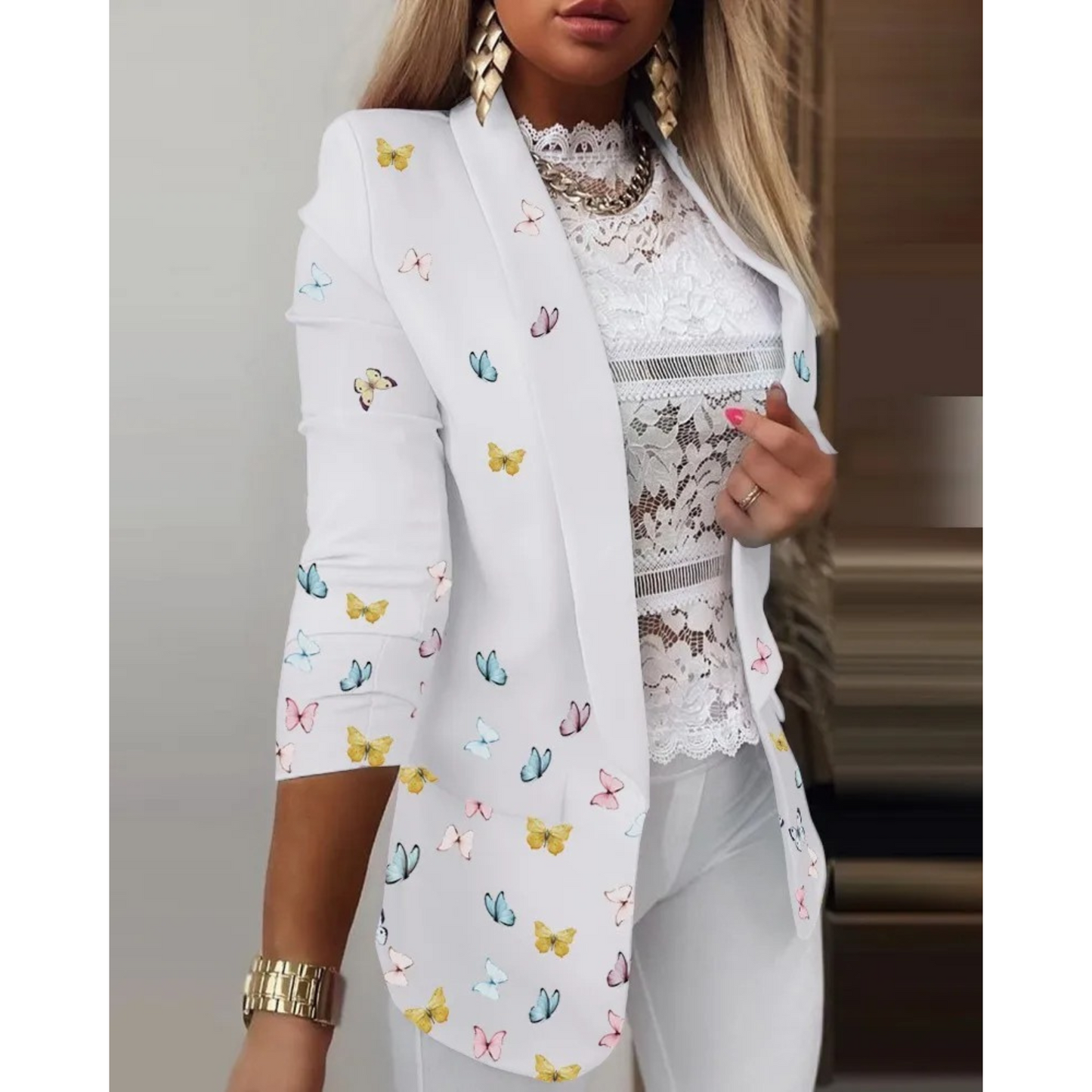 ELIANA | Elegante blazer met geprinte sjaalkraag