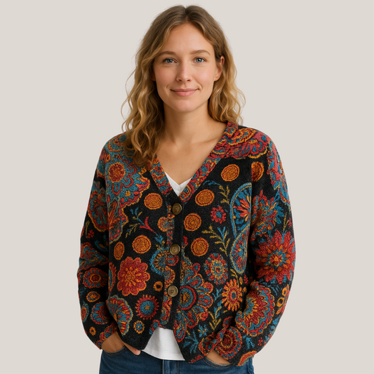 Mette | Farbiger Bequemer Strickpullover