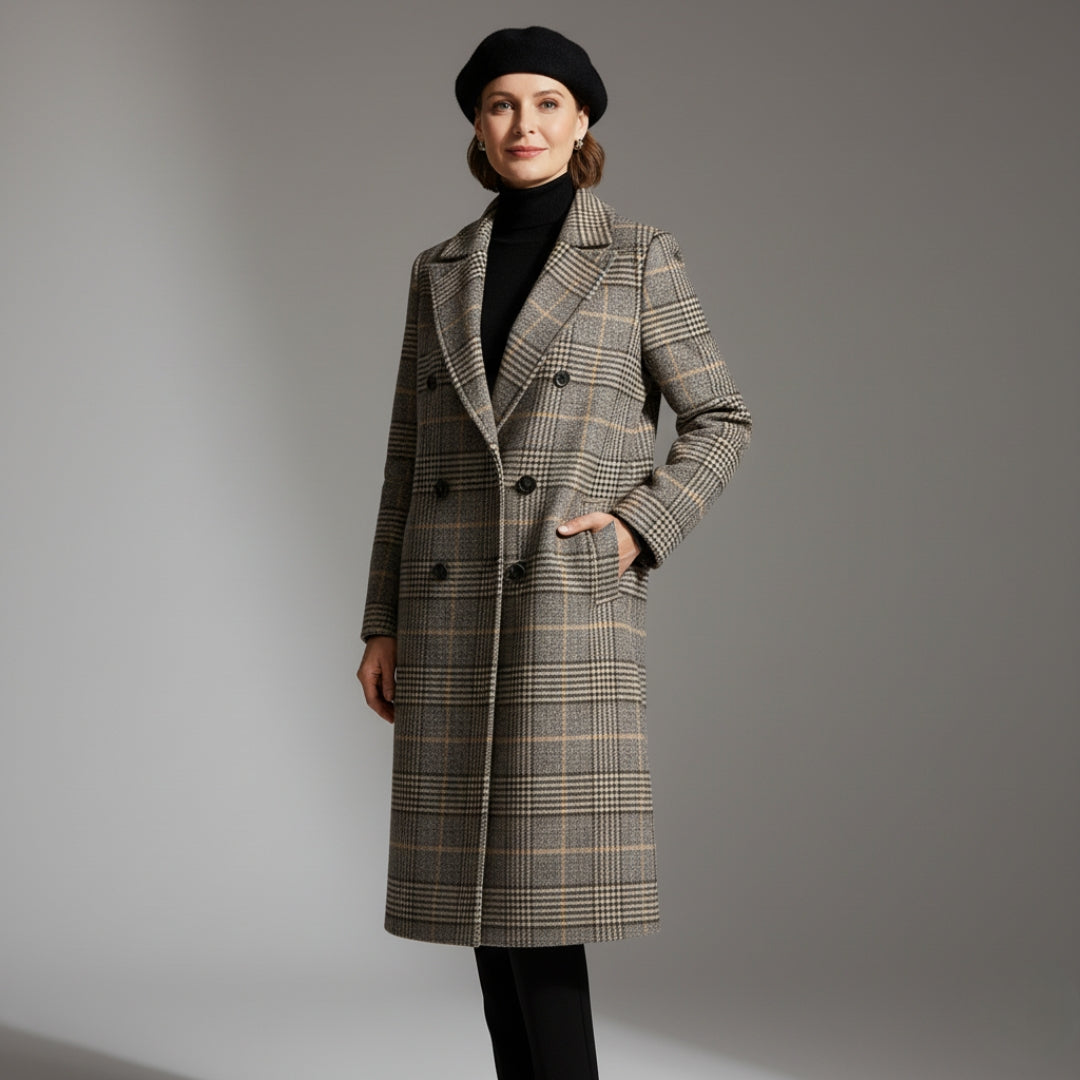 Margot | Klassischer Karierter Wollmantel