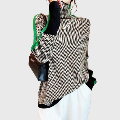 SILVIA™|HOHER KRAGEN PULLOVER