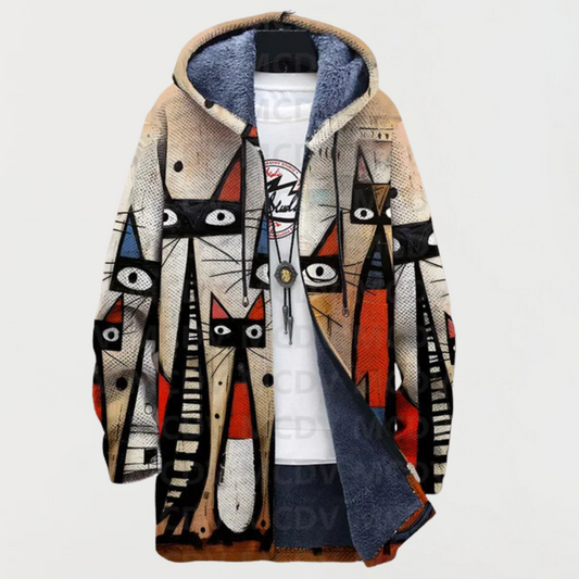 Cleo | Abstrakter Katzen Cardigan