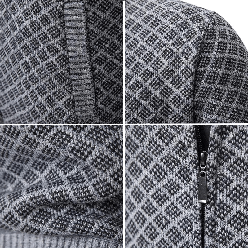 Windsor | Gebreid vest met ruitpatroon en ritssluiting