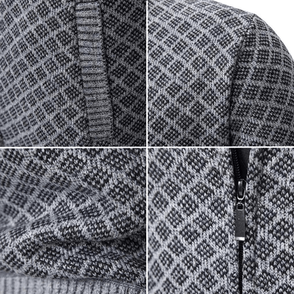 Windsor | Gebreid vest met ruitpatroon en ritssluiting