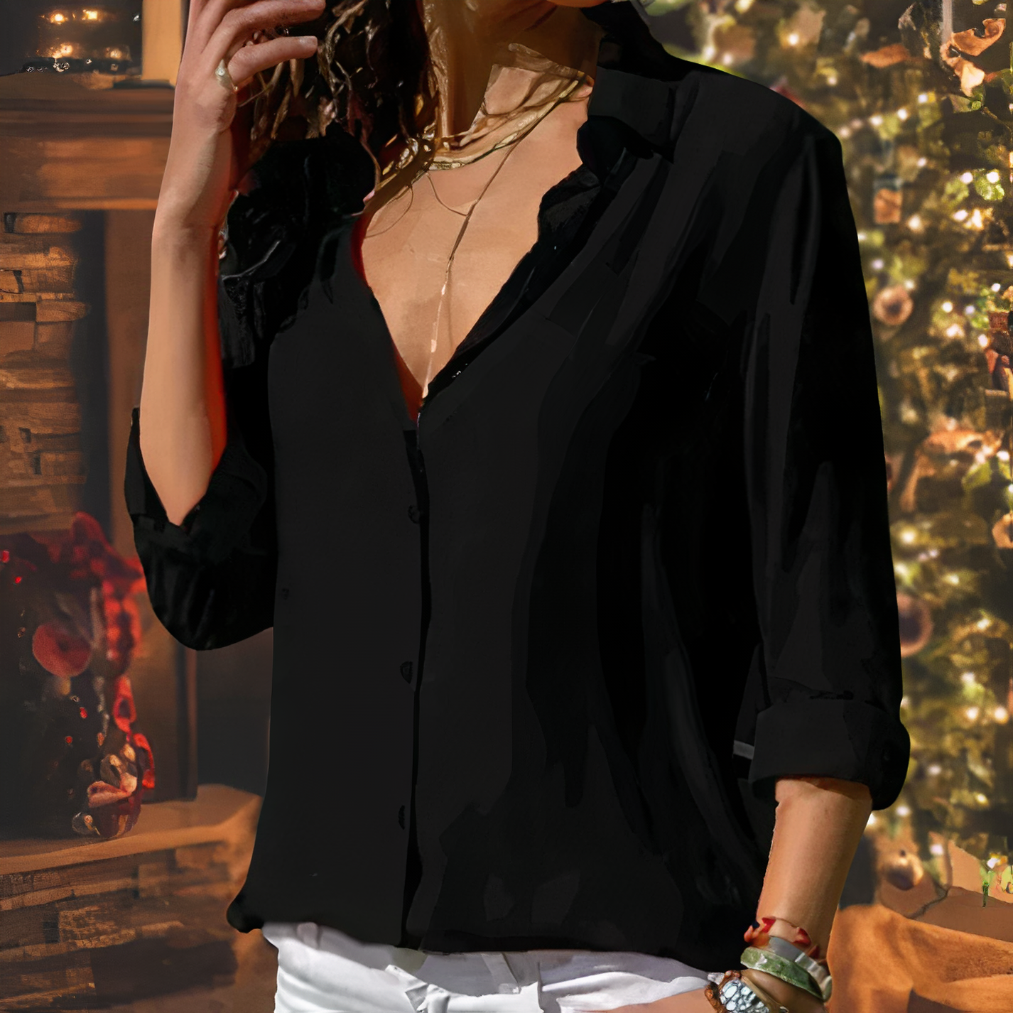 Alina | Elegante Chiffonbluse für Frauen