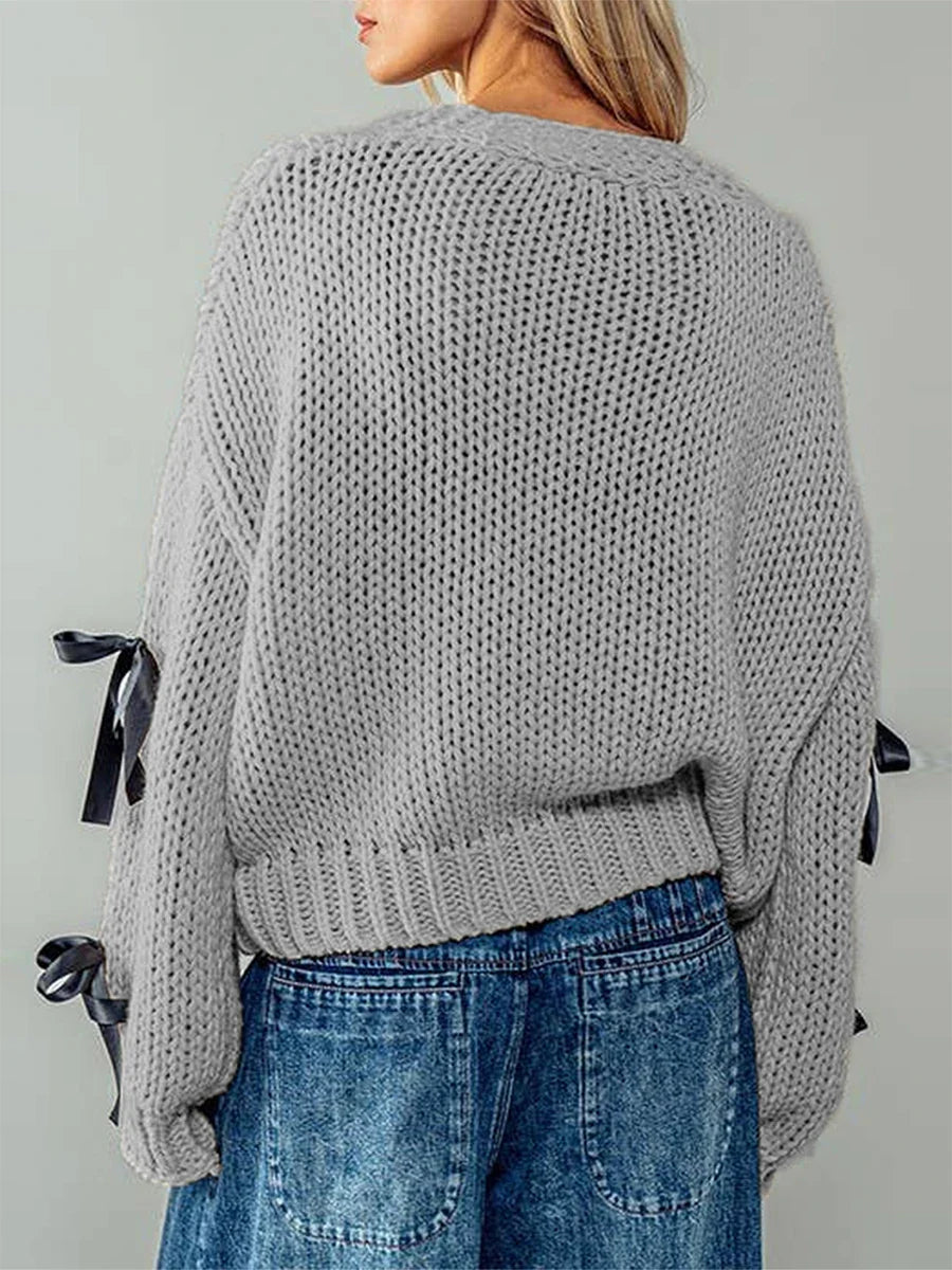 Sasha Schleifen-Strickjacke