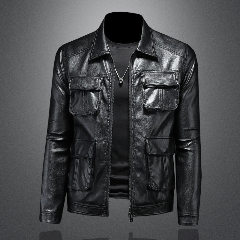 Kasper™ Tactic – Graue Utility-Jacke mit mehreren Taschen