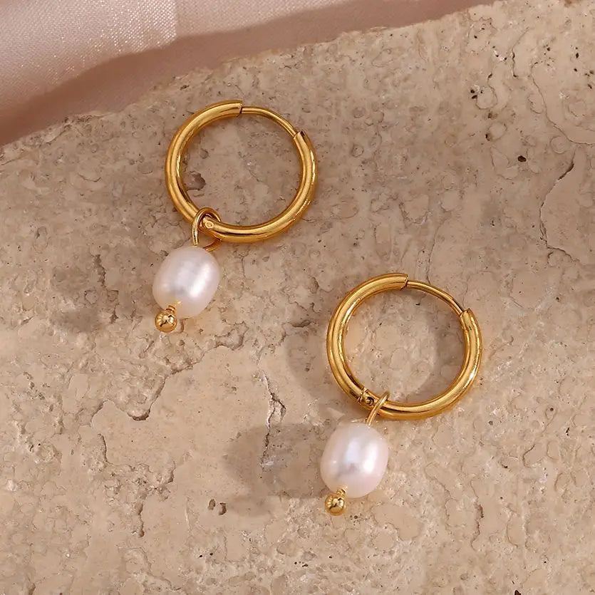 ELISE™ | Ohrringe mit Ring und Perle