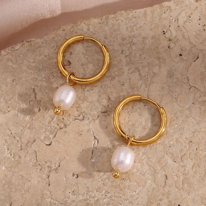 ELISE™ | Ohrringe mit Ring und Perle