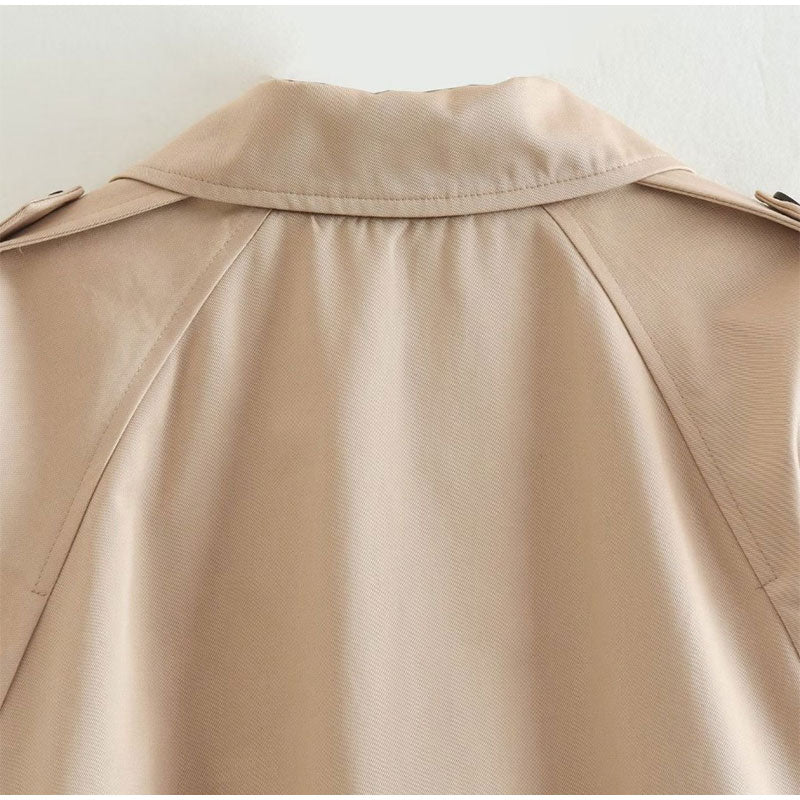 Kakikleurige trenchcoat
