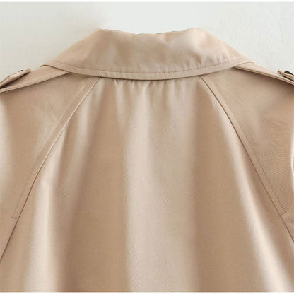 Kakikleurige trenchcoat