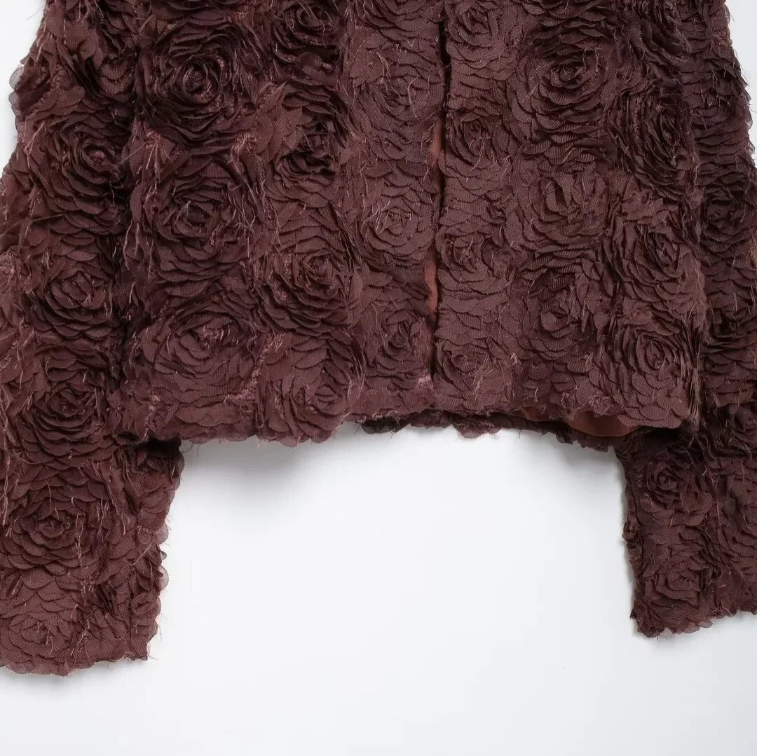 Strukturierte O-Neck-Jacke