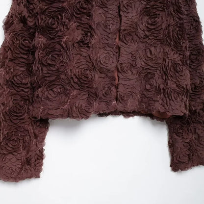 Strukturierte O-Neck-Jacke