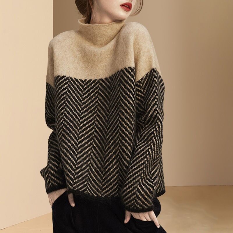 Kontrast-Warm-Pullover