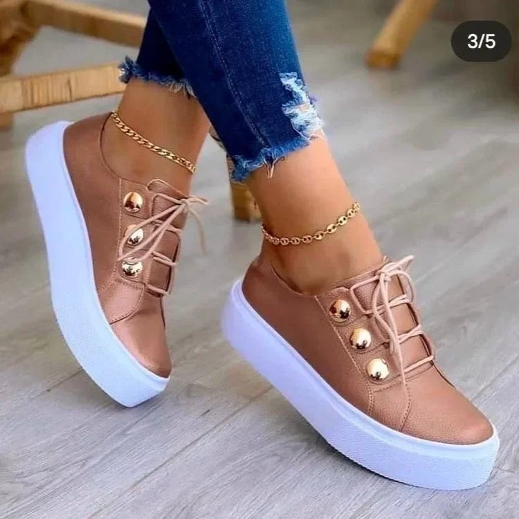 Serena – Orthopedische Plateausneakers met Ronde Neus
