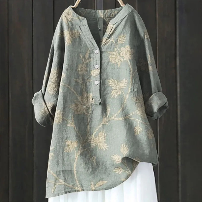ISALINE IN LANGE BLOEMENBLOUSE