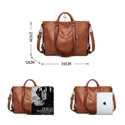 Signe™ | Leder-Schultertasche mit Großer Kapazität
