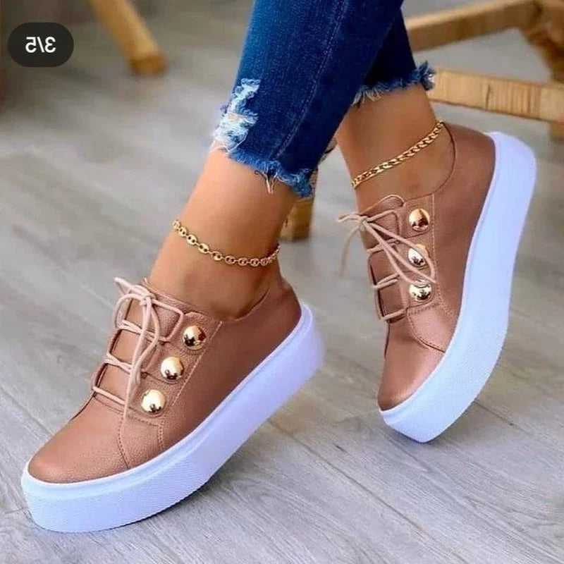 Serena – Orthopedische Plateausneakers met Ronde Neus