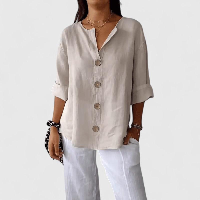Katherine™ Elegante alledaagse blouse – Ademend comfort voor Canadese zomers