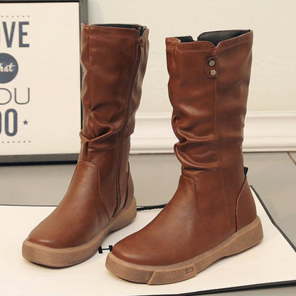 Wasserdichte Vegane Lederstiefel mit Reißverschluss