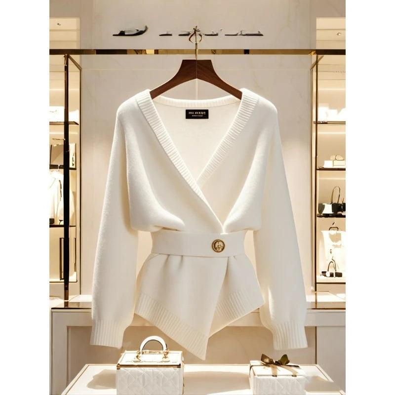 Vintage Langarm-Cardigan ohne Muster