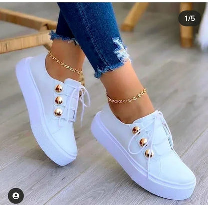 Serena – Orthopedische Plateausneakers met Ronde Neus