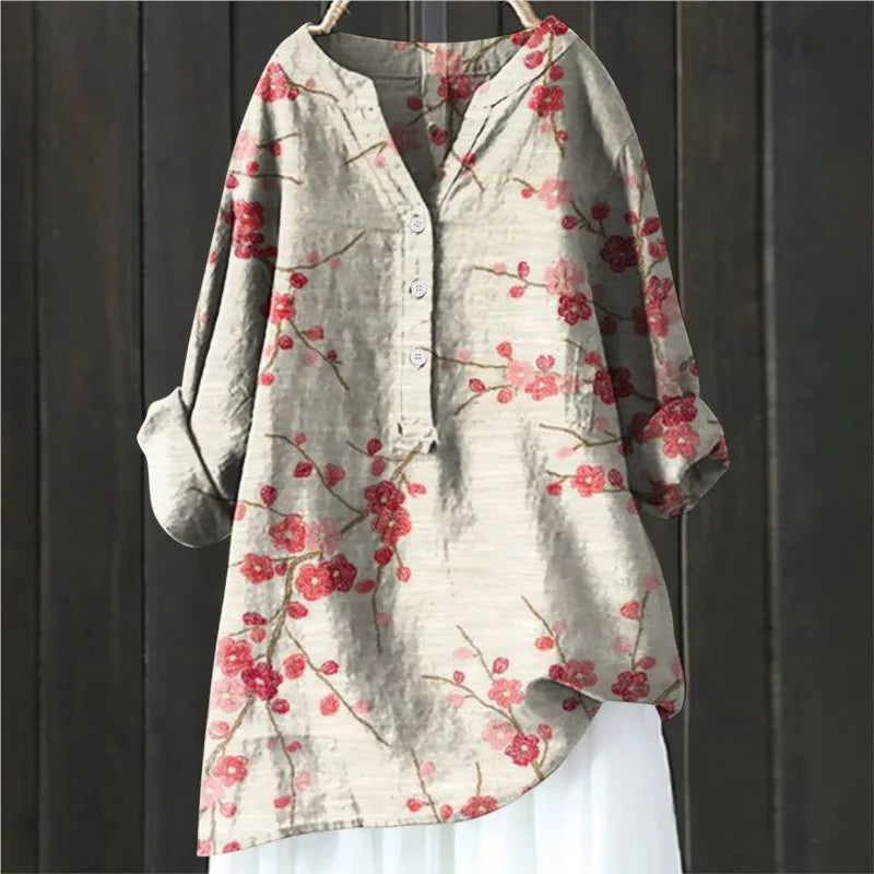 ISALINE IN LANGE BLOEMENBLOUSE