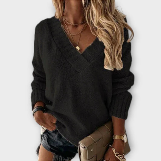 Jane – Bequemer V-Ausschnitt Pullover