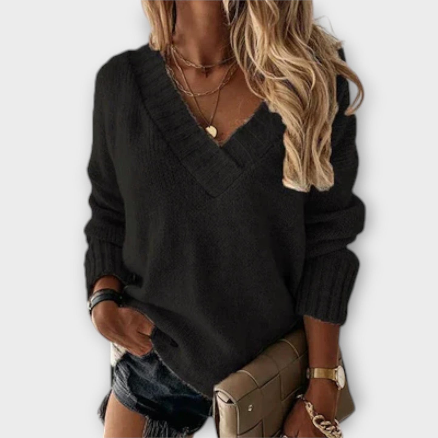 Gemütlicher V-Ausschnitt Pullover