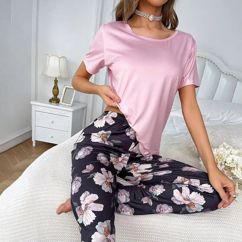 Lina | Zachte pyjamaset met bloemenprint