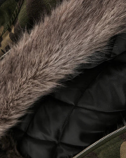 Fleecegefütterte Camouflage-Jacke