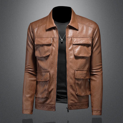Kasper™ Tactic – Graue Utility-Jacke mit mehreren Taschen