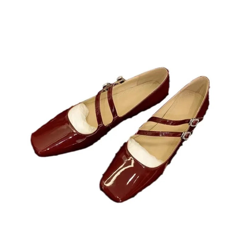Chique dubbele riem ballerina's