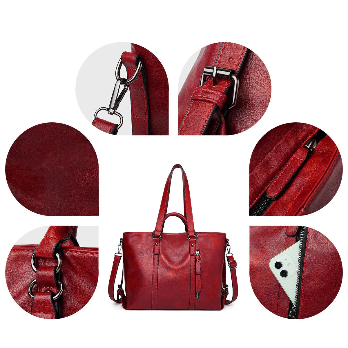 Signe™ | Leder-Schultertasche mit Großer Kapazität