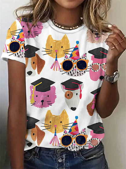 Avrille | Stijlvol T-shirt met hondenmotief