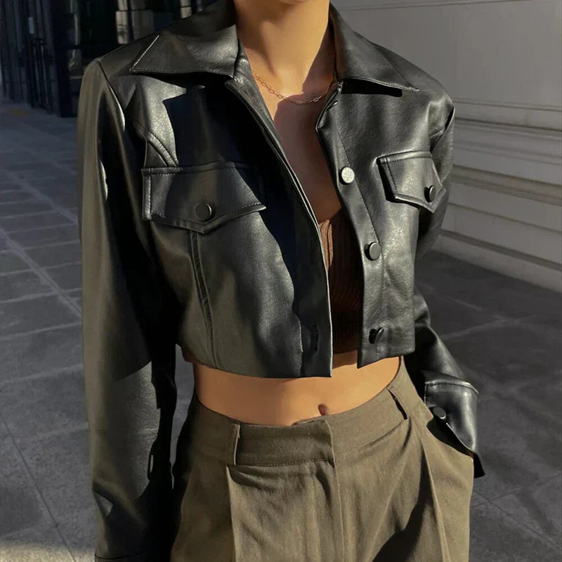 Élise™ | Elegante Kunstlederjacke