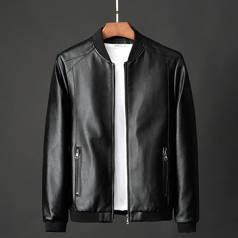 Emil™ Klassiek – Minimalistische leren jas met gladde afwerking