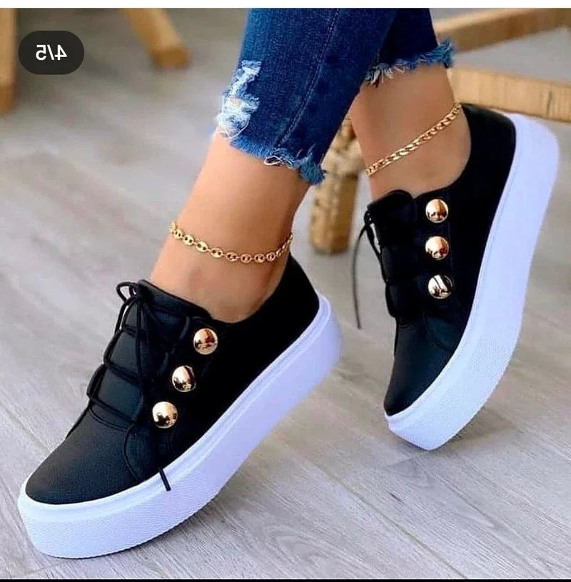 Serena – Orthopedische Plateausneakers met Ronde Neus