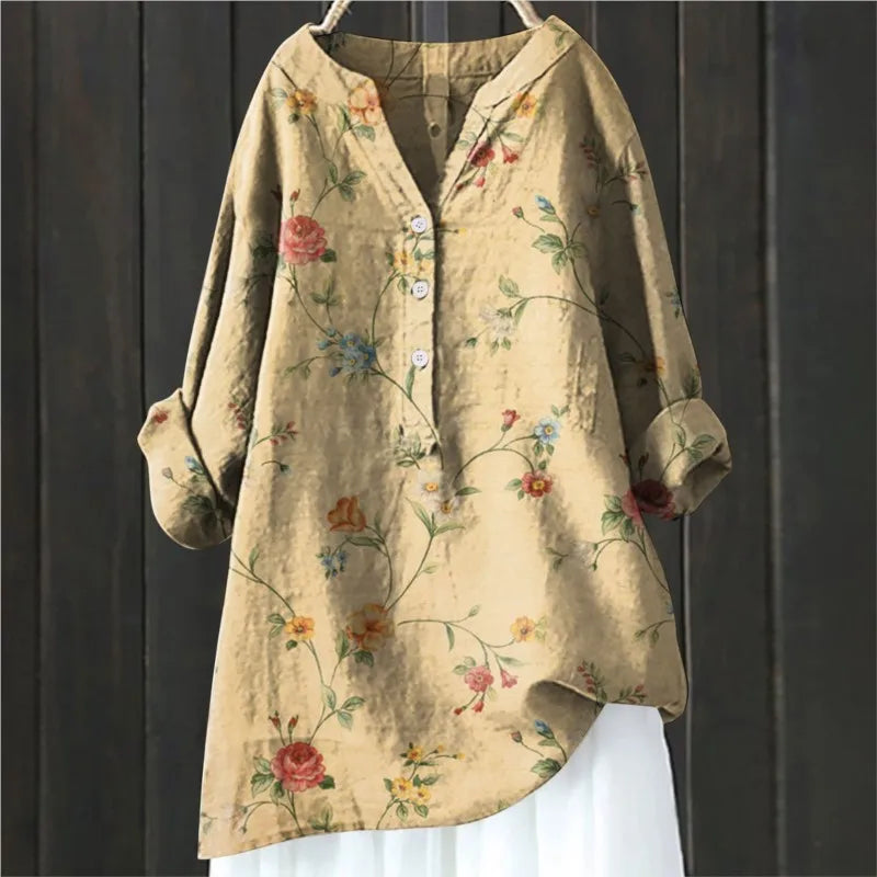 ISALINE IN LANGE BLOEMENBLOUSE