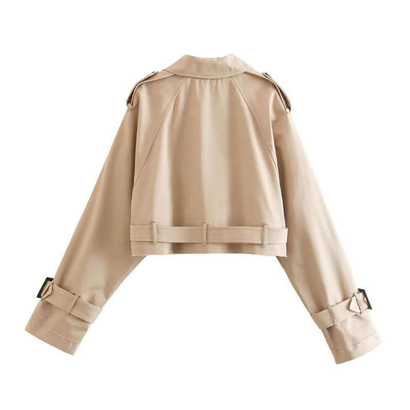 Kakikleurige trenchcoat